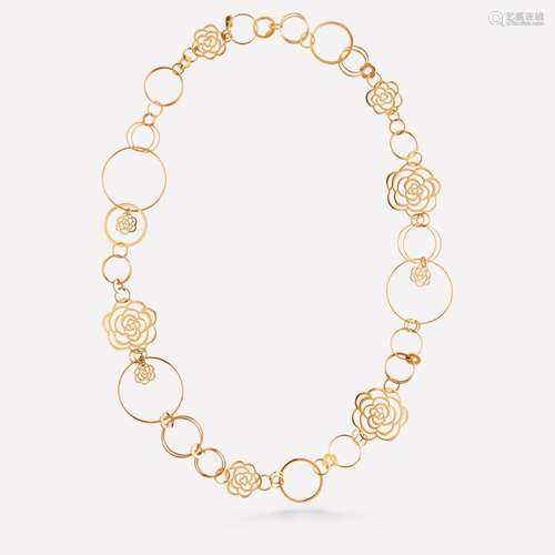 CHANEL CAMELIA 18K ROSE GOLD NECKLACE