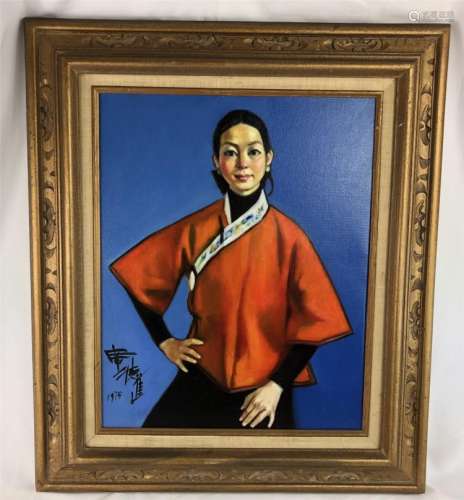 CHINESE OIL PAINTING ON CANVOS OF A LADY