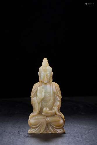 CHINESE JADE SEATED BUDDHA