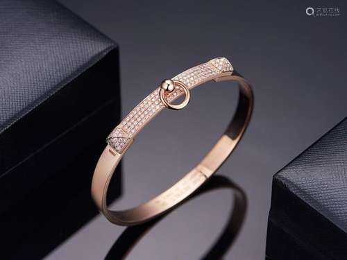 HEMES CDC 18K ROSE GOLD DIAMOND BRACELET