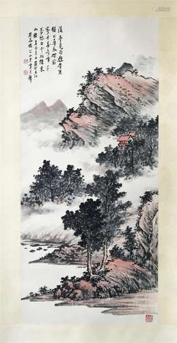 CHINESE SCROLL PAINTING OF MOUNTAIN VIEWS