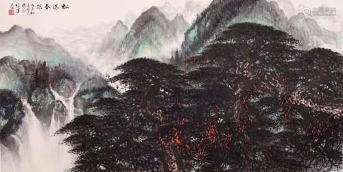 CHINESE SCROLL PAINTING OF MOUNTAIN VIEWS