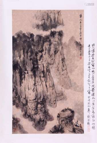 CHINESE SCROLL PAINTING OF MOUNTAIN VIEWS