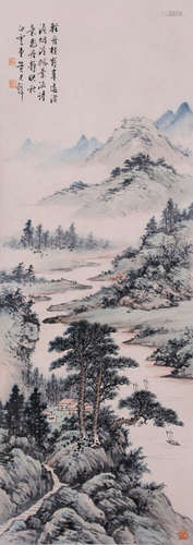 CHINESE SCROLL PAINTING OF MOUNTAIN VIEWS