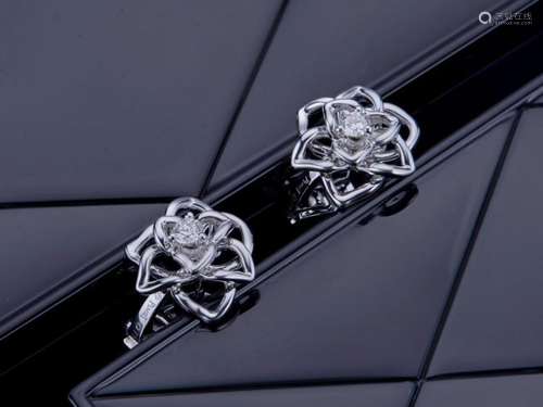 PIAGET 18K WHITE GOLD DIAMOND EARRINGS