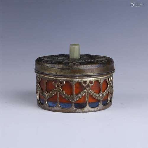 CHINESE COPPER ROUND INK PASTA CASE