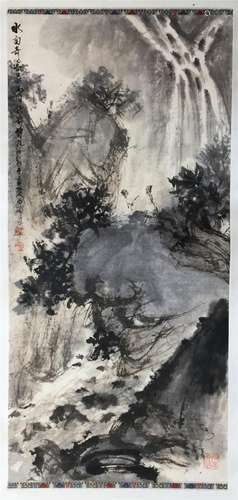 CHINESE SCROLL PAINTING OF MOUNTAIN VIEWS