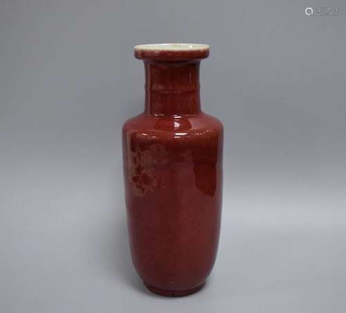 CHINESE PORCELAIN OXBLOOD RED GLAZE VASE