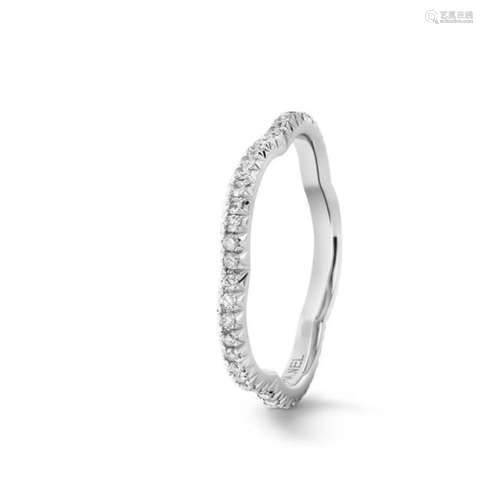 CHANEL CAMELIA 18K WHITE GOLD DIAMOND RING