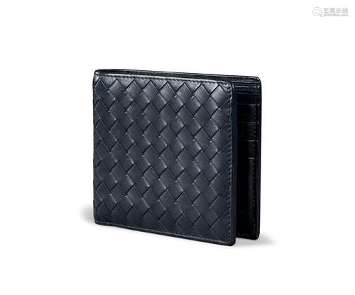 Bottega Veneta 黑色 羊皮 BI FOLD 男士短银包