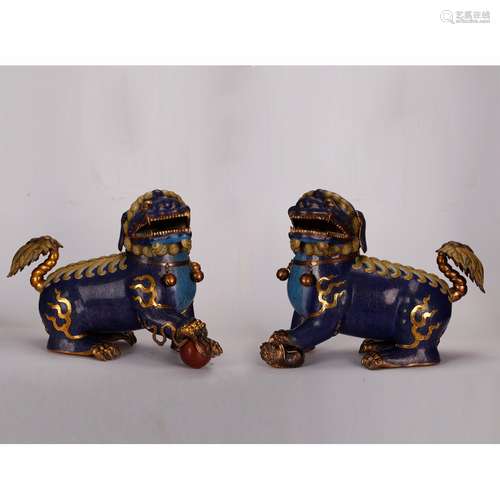 CHINESE CLOISONNE FOOLIONS