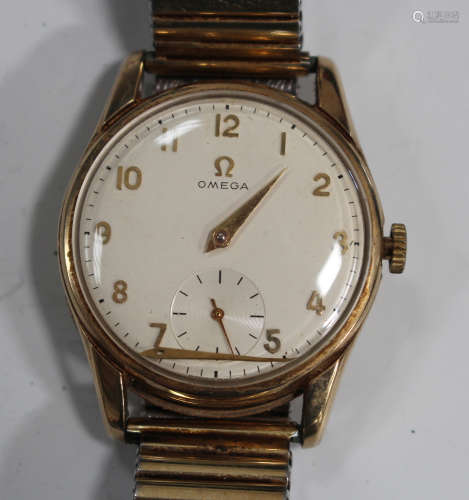 An Omega 9ct gold circular cased gentleman's wristwatch