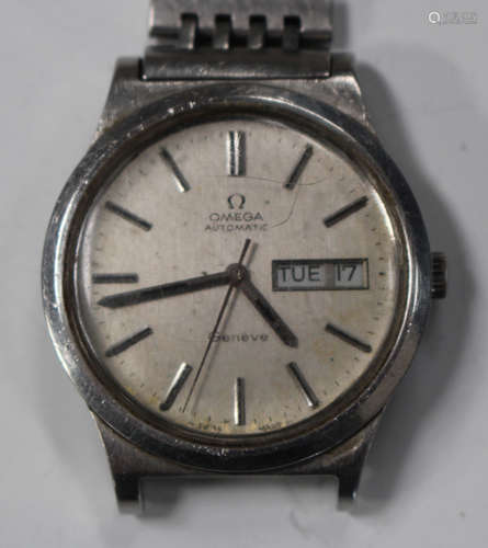 An Omega Automatic steel circular cased gentleman's wristwatch