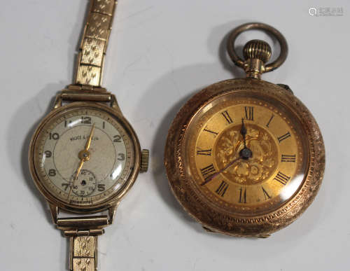 A 9ct gold circular cased lady's wristwatch