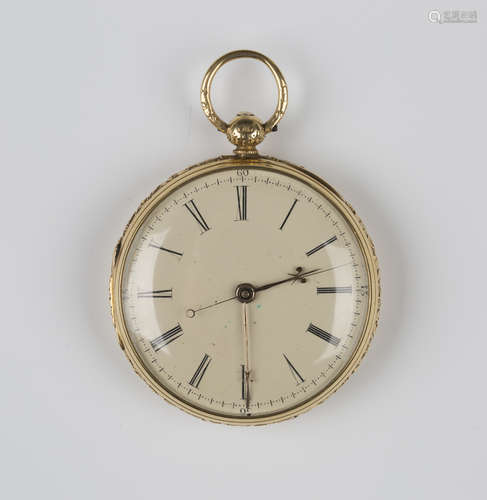 An 18ct gold cased keywind open-faced gentleman's pocket watch