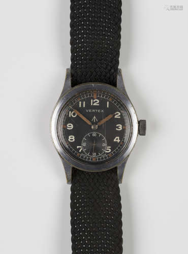 A Vertex MoD issue steel backed gentleman's wristwatch