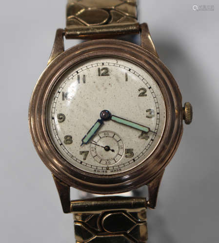 A 9ct gold cased gentleman's wristwatch