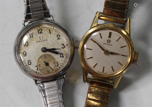 An Omega 18ct gold circular cased lady's wristwatch