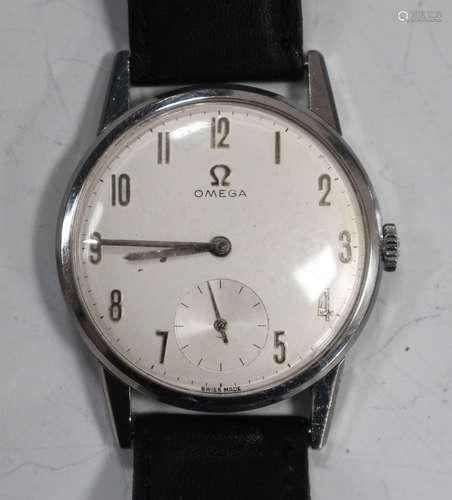 An Omega steel cased gentleman's wristwatch