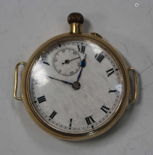 An 18ct gold circular cased wristwatch