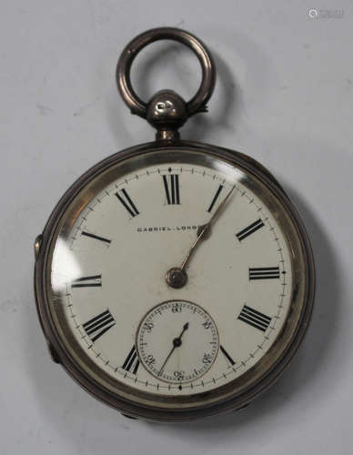 A silver cased keywind open-faced gentleman's pocket watch