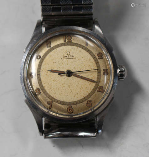 An Omega Automatic steel cased gentleman's wristwatch