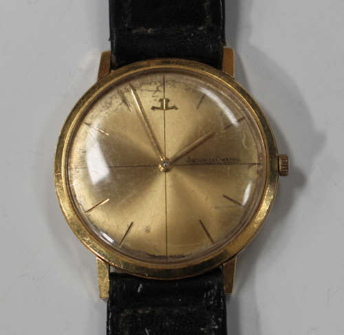 A Jaeger-LeCoultre 18ct gold circular cased gentleman's wristwatch