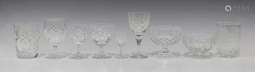 A harlequin suite of glasses