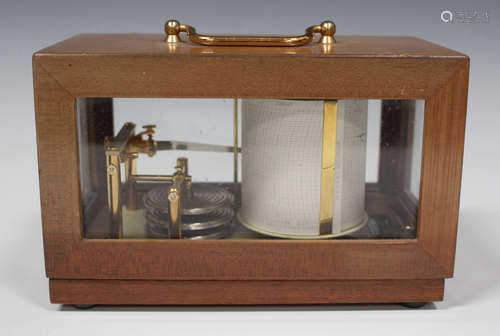 A 20th century lacquered mahogany cased barograph by Maxant of Paris