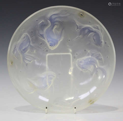 A Sabino opalescent glass circular plafonnier