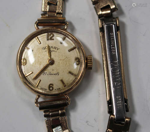 A Rotary 9ct gold circular cased lady's wristwatch