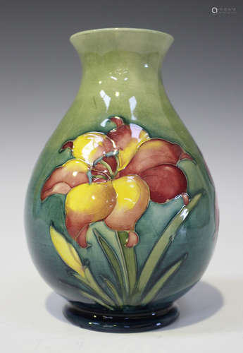 A Moorcroft pottery African Lily pattern vase