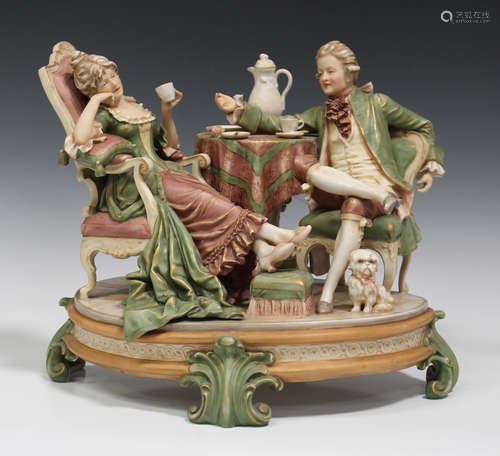 A Royal Dux porcelain centrepiece