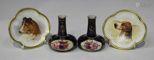 A pair of Mintons porcelain pin dishes