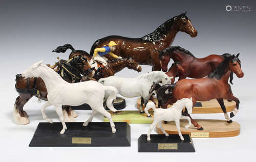 Eight Beswick models of horses