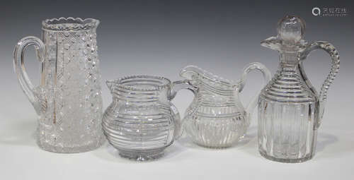 A Regency cut glass water jug