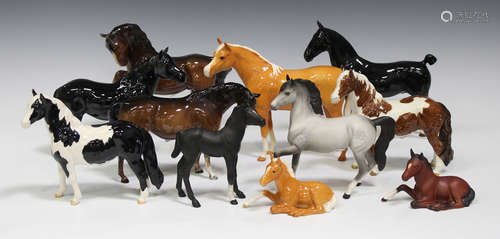 Eleven Beswick models of horses