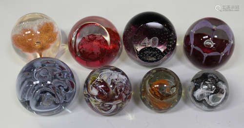 Eight assorted paperweights