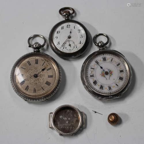 Two Victorian silver cased keywind open-faced ladies' fob watches