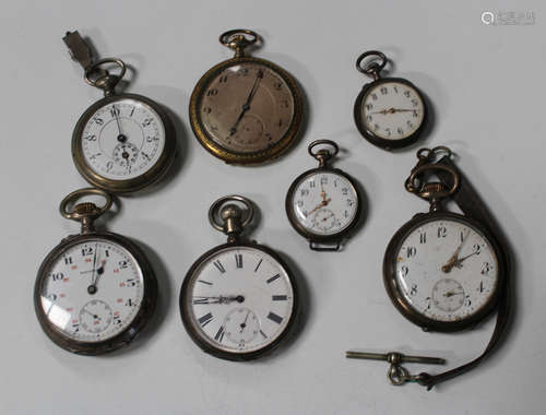 A .800 silver cased keyless wind open-faced gentleman's pocket watch