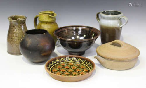 A group of studio pottery