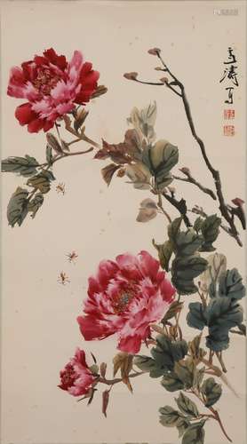 CHINESE INK AND COLOR SCROLL PAINTING