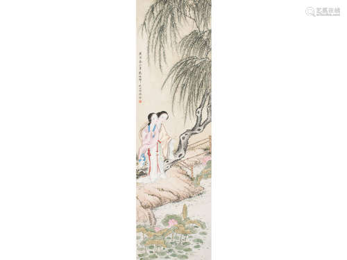朱梅邨（1911～1993） 仕女 立轴 设色纸本