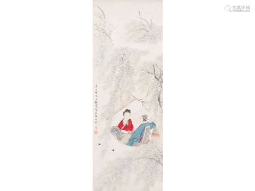 周练霞（1908～2000） 人物 立轴 设色纸本