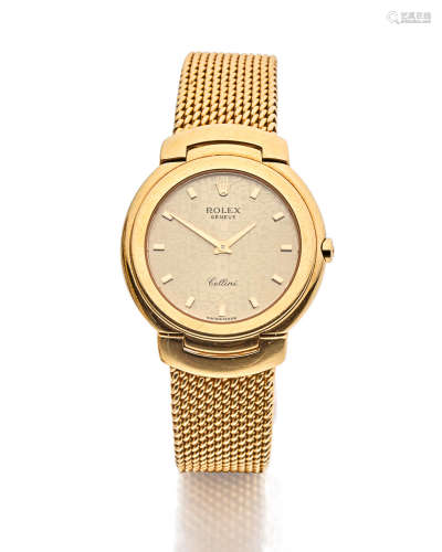 Cellini , Ref: 6622, Circa 1993  Rolex. A fine 18K gold quartz bracelet watch