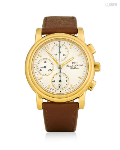 Amalfi, Ref: 3703, circa 1992  IWC. An 18K gold limited production automatic chronograph wristwatch with date