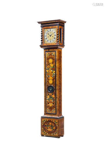 Thomas Tompion, London, pre-numbered, circa 1680, the case attributed to Jasper Braem  A Small Olivewood Marquetry Longcase Clock