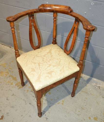 A 19th Century mahogany corner chair with pierced double splat