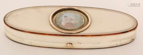 An early 19th Century oval ivory toothpick box