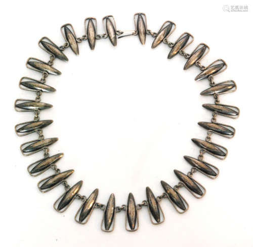 A 1960s Polish silver link necklace of industrial design